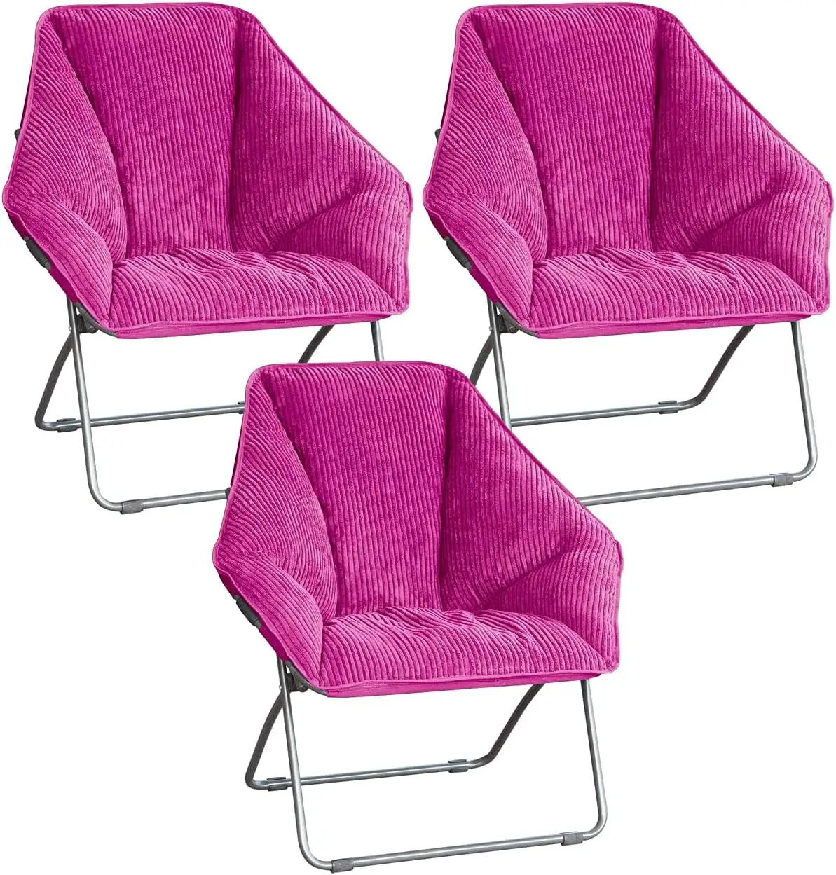 

Limited Portable Foldable Indoor Plush Seat Hexagon Folding Dish Chair, Perfect for Bedroom, Living Room, and Dorm Room