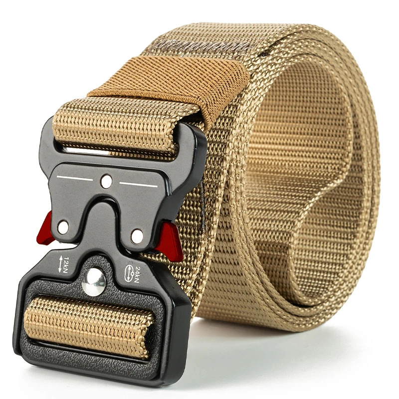 Men's Tactical Canvas Belt with Alloy Buckle