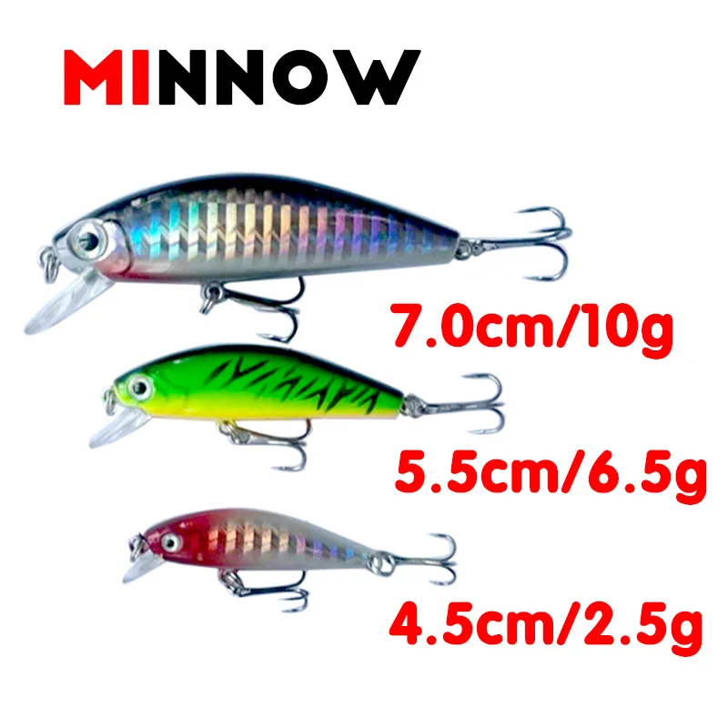 

Minnow Wobbler Fishing Lure Jerkbait Bait Perch Pesca 45mm 55mm 70mm 6Colors Mini Sinking sea Tackle Hard Deep Artificial Bait