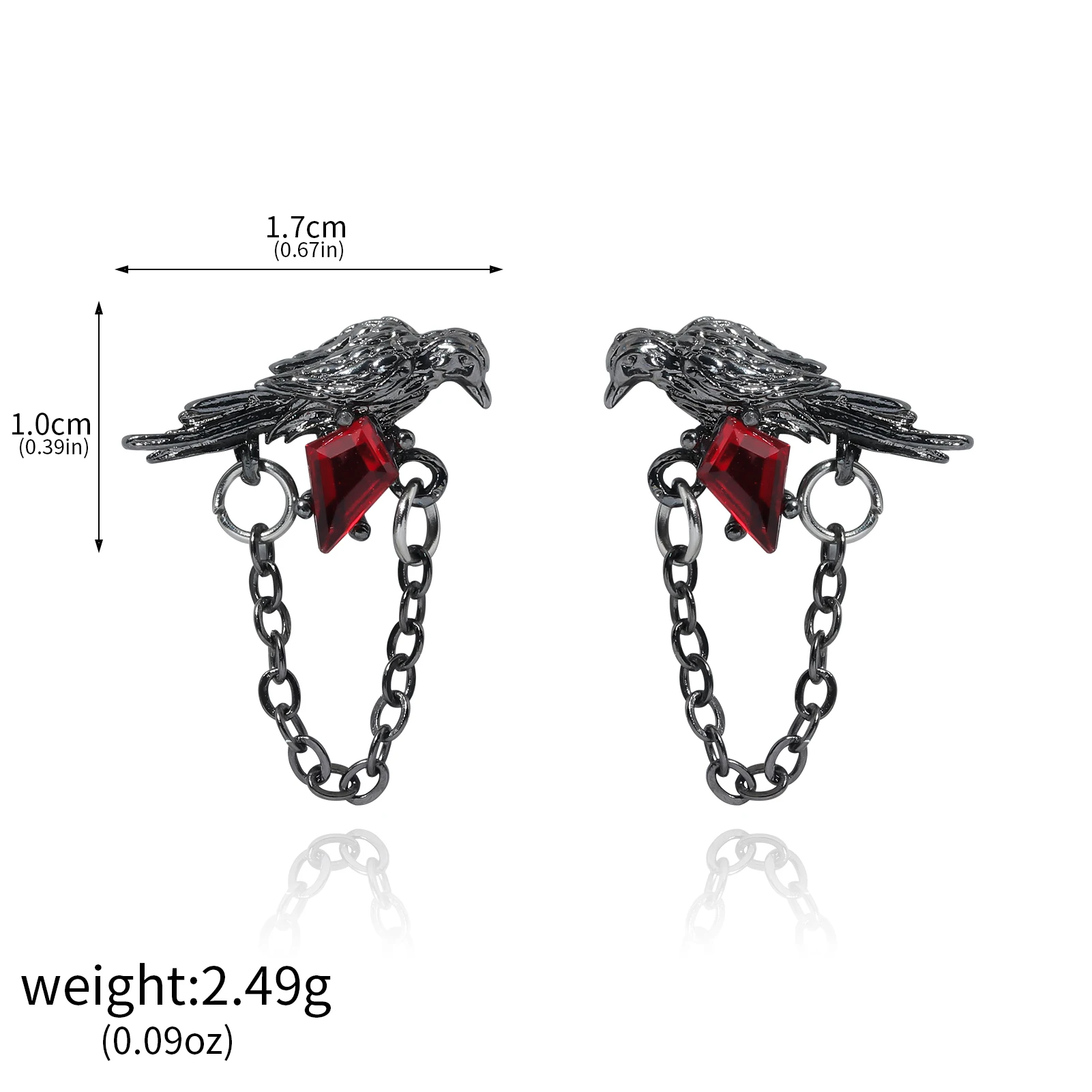 Love and Deep Space Black Crow Earrings Punk Retro Crow Chain Pendant Best Gift for Friends Party Accessories Fan Cosplay Props 6