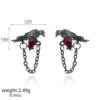 Love and Deep Space Black Crow Earrings Punk Retro Crow Chain Pendant Best Gift for Friends Party Accessories Fan Cosplay Props 6