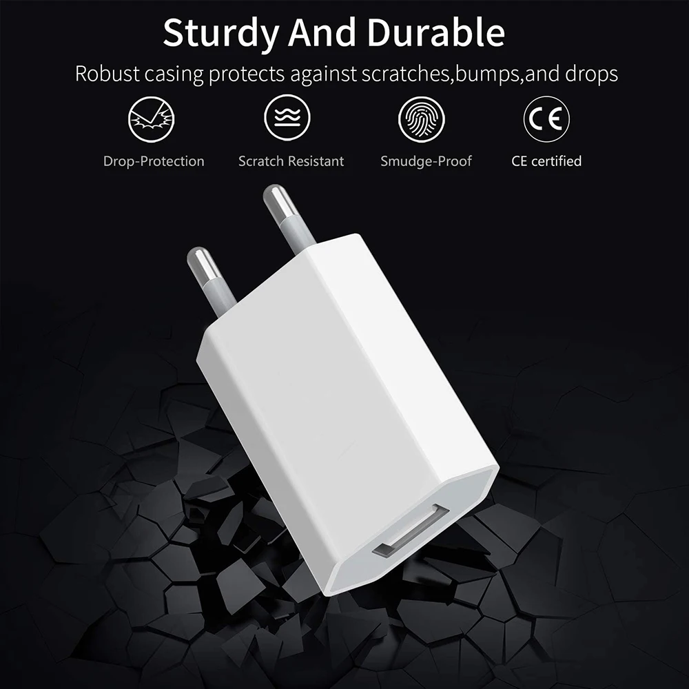 1-5Pcs Power Supply 5V 1A EU Plug USB Adapter Wall Phone Charger For iPhone Samsung Xiaomi Redmi Google Huawei Wall USB Charger