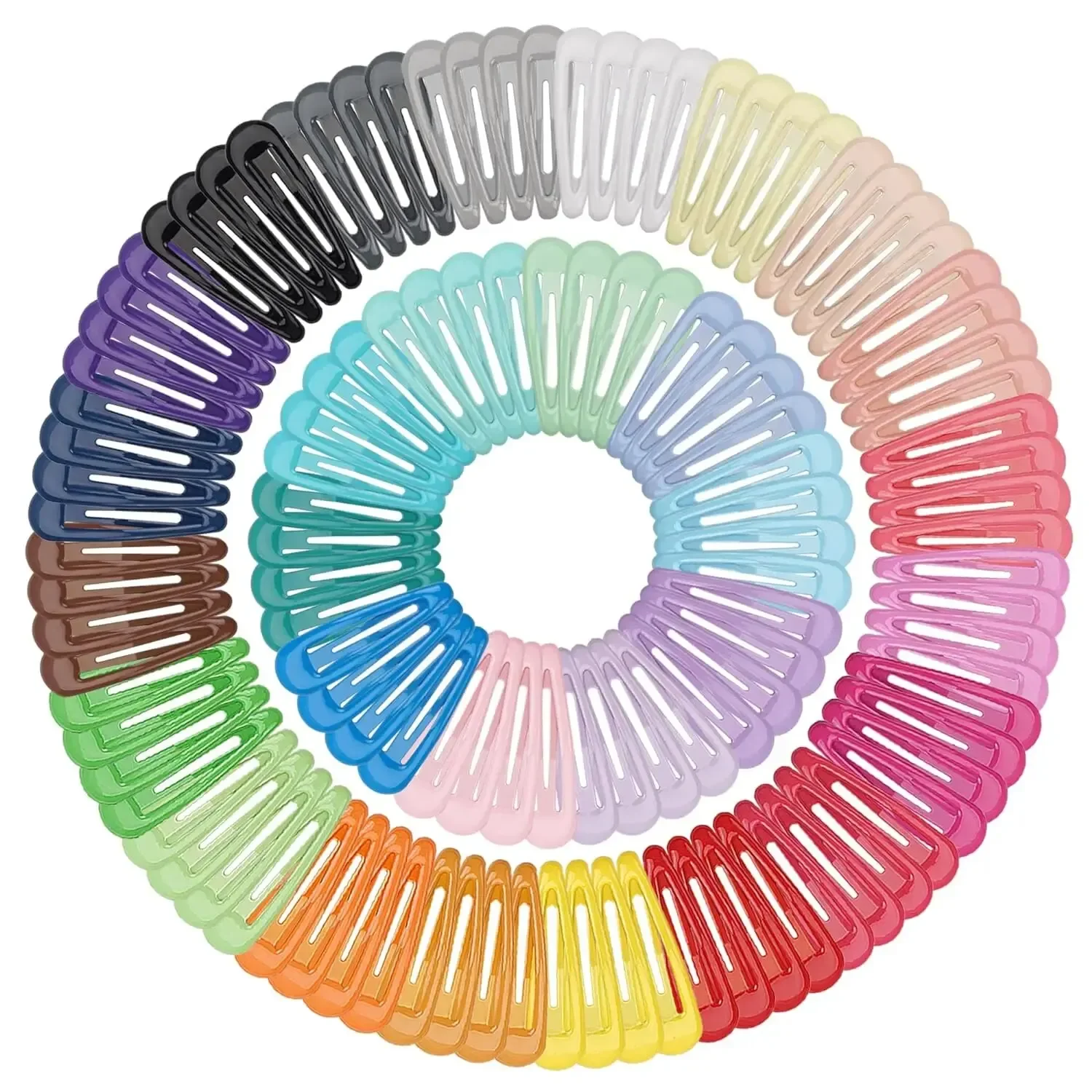 50 Stück Snap-Haarspangen, Bonbonfarben, glänzend, 5,1 cm, rutschfest, Metall-Haarnadeln, Clips, Haarspangen, Zubehör für Babys, Mädchen, Kleinkinder