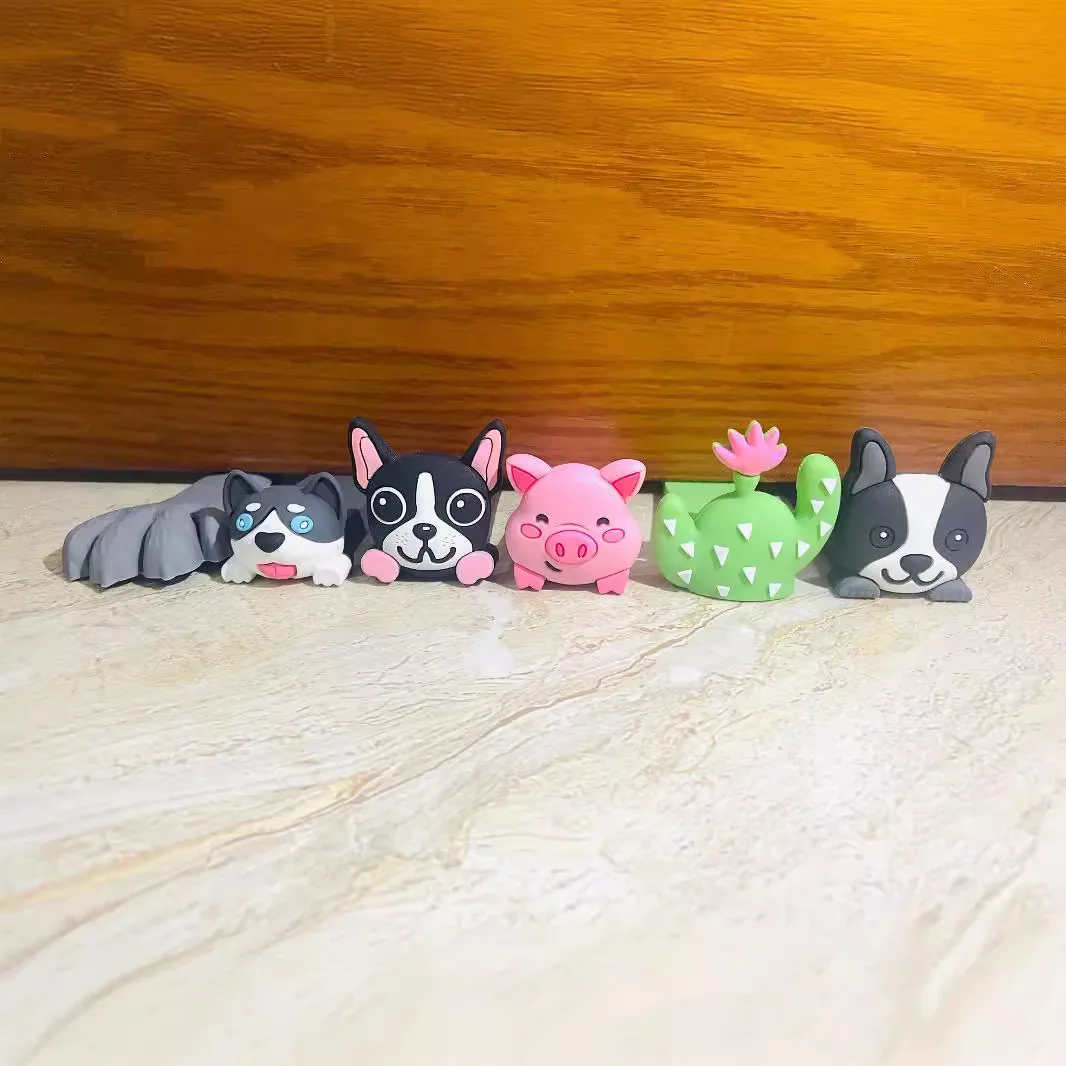 Handle Stopper Home Door Anti-collision Stopper Cartoon Door Stop Silicone Reusable Shock Absorbent Block Wedge Doorstops