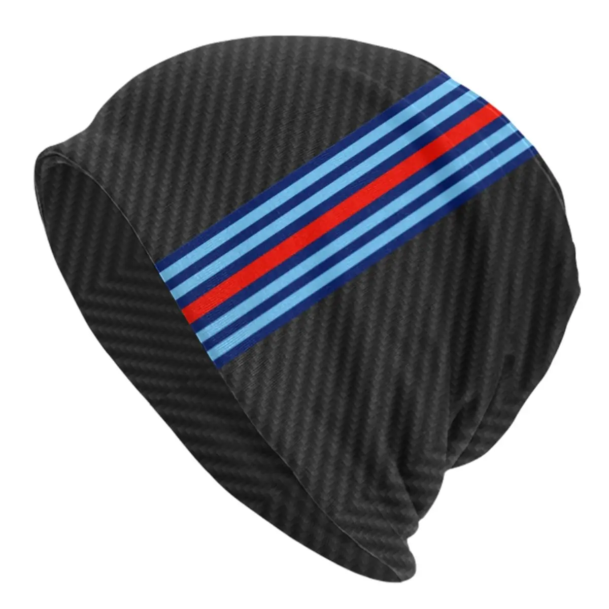 

Martini Motor Racing Stripes Pattern Skullies Beanies Caps Unisex Knitting Hat Adult Sport Car Race Bonnet Hats Outdoor Ski Cap