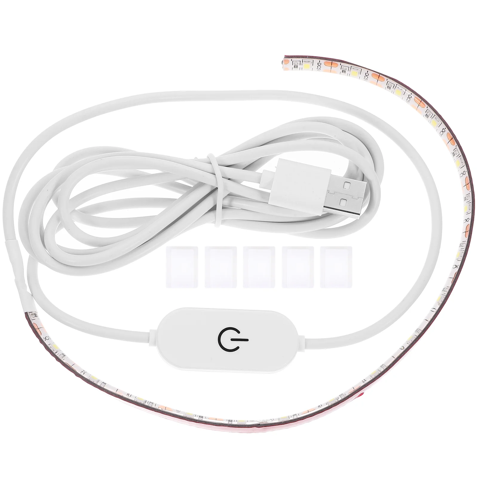 차가운 백색 LED 조명 스트립, 휴대용 자체 접착 라이트 스트립, 2 미터, 5V, USB 6500K