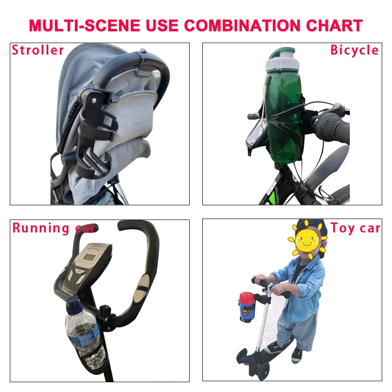 Stroller Bottle Holder New Baby Stroller Cup Holder Rack Bottle Universal 360 Rotatable Cup Holder for Pram Stroller Carrying Case Milk Bottle Cart