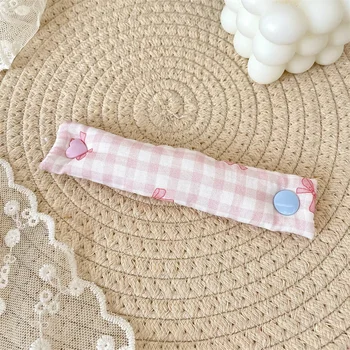 ผ้า Bowknot Grid Data Cable Tie INS ผ้าสายไฟ, น่ารักนํากลับมาใช้ใหม่สายรัดสําหรับหูฟัง/สายข้อมูล 15