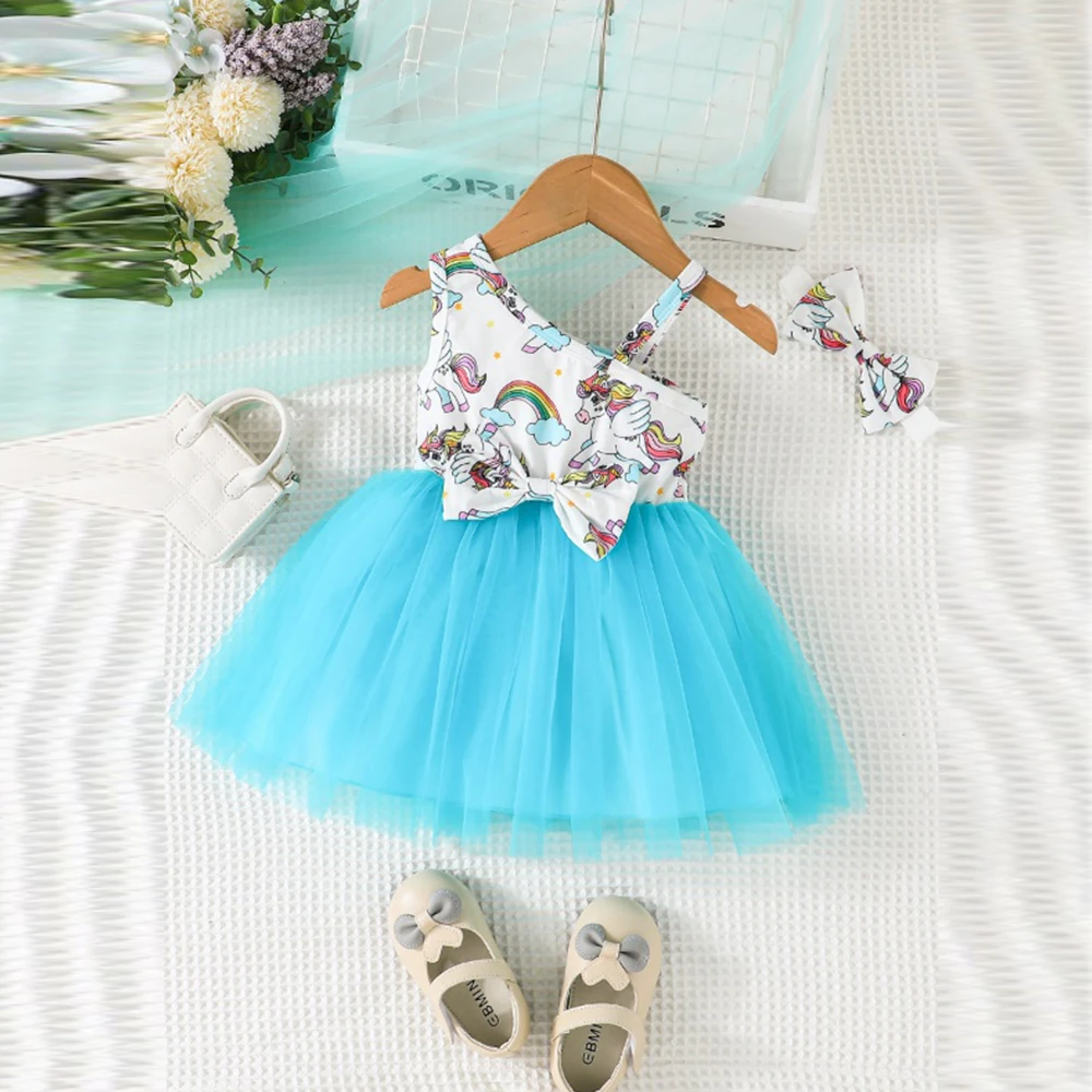 

6M-3Y Baby Girls Dress Summer Newborn Infant Outfit Children Clothing Sleeveless Princess Dress Elegant Kid Costume Babe Skirt