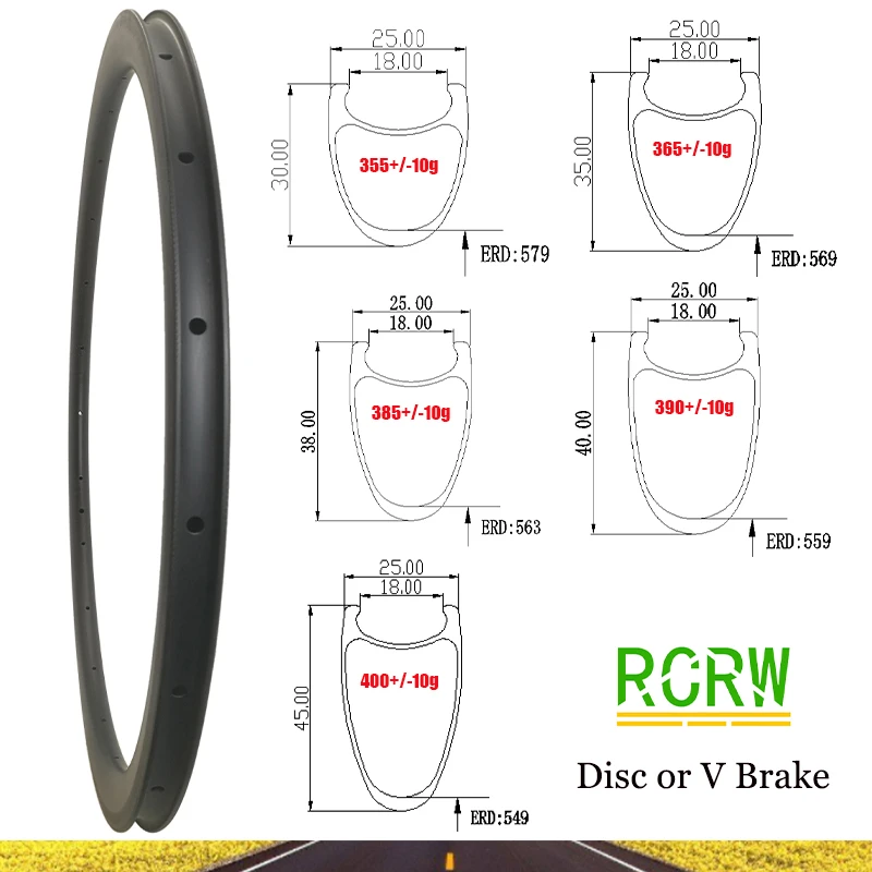 700C Carbone Road Bike Roues Roue 50mm Clincher Tubeless Prêt Seulement