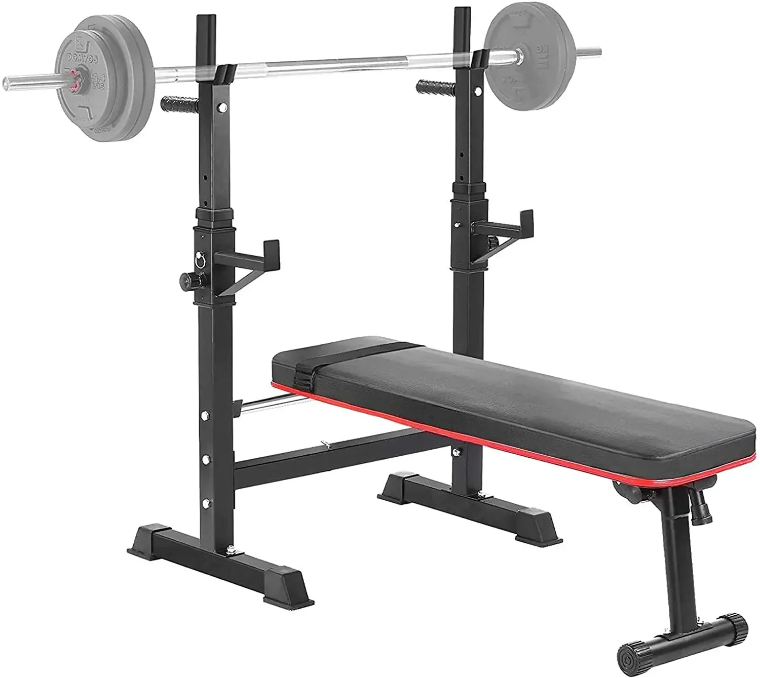 

Multifunction Weight Bench, Training Bench with Barbell Rack, Foldable, Flat Bench, Workout Bench and Squat Rack Up To 200 Kg