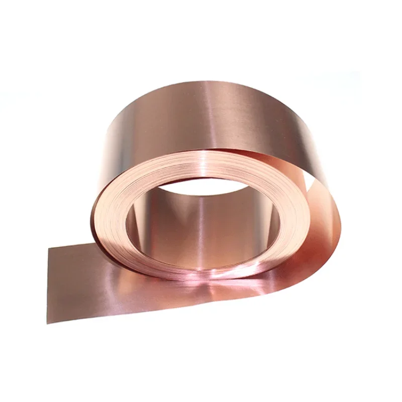 

1m T2 Copper Strip Thick 0.01/0.02/0.03/0.05/0.1/0.2/0.3/0.5/1.0*W100MM Double sided Conductive Roll Red Copper Sheet Foil