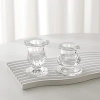 Glass Candle Holder Novelty Nordic Decor Candlestick Romantic Candle Stand Desk Accessories Wedding Centerpieces Ornaments Gifts