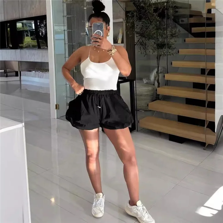 2024 New Summer Shorts Women Y2K Girl Pop Bubble Short Pants High Waisted Shorts