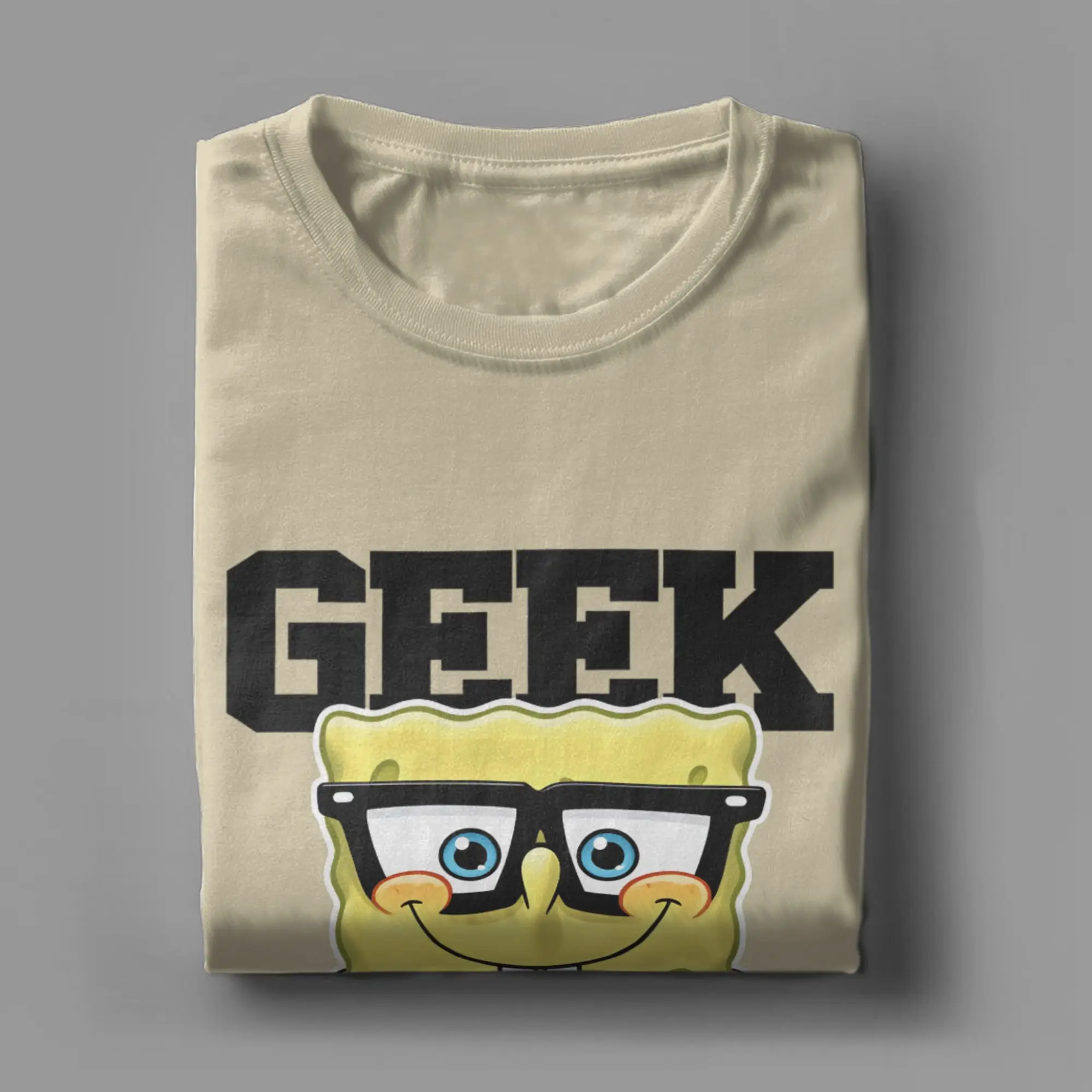 Herren Spongebobs T-Shirts aus reiner Baumwolle, Freizeit-T-Shirts mit kurzen Ärmeln und Rundhalsausschnitt, Geschenkidee-T-Shirts