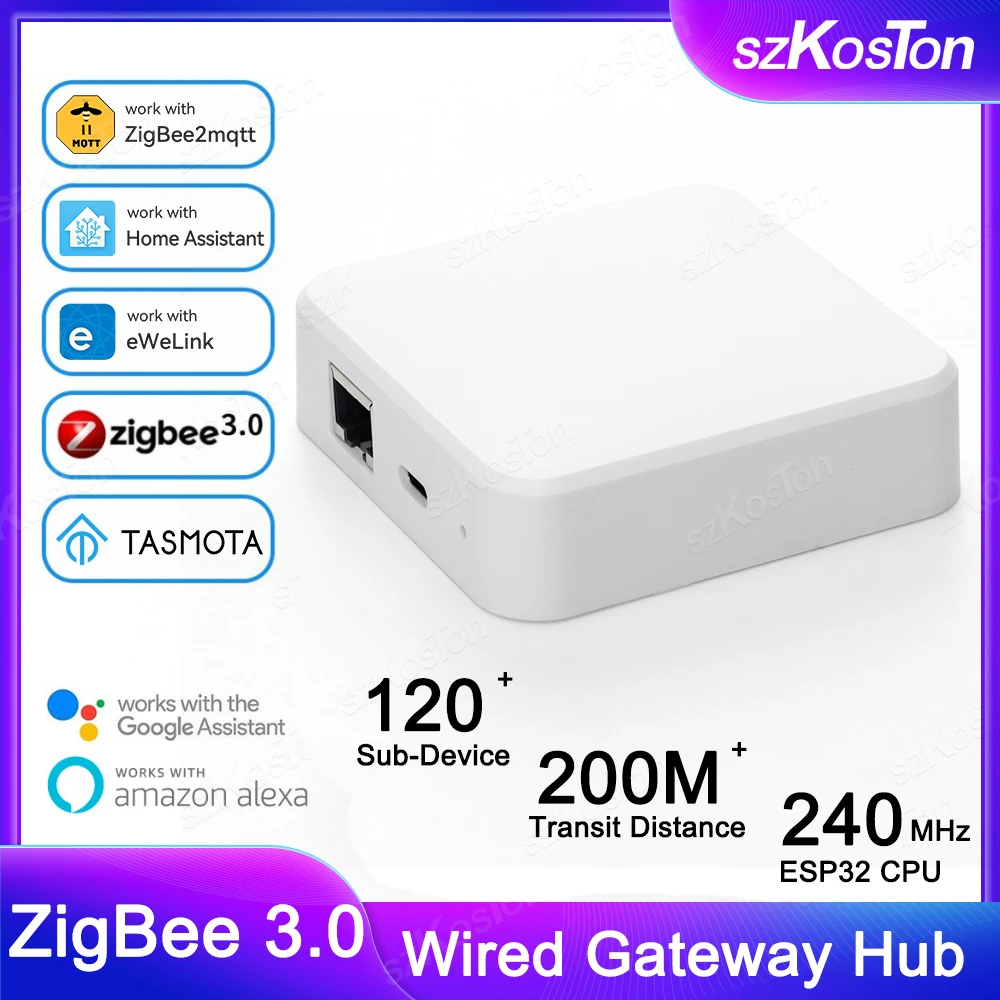 Zigbee 3.0 Wired Gateway Hub Smart Home For eWeLink APP Control RJ45 Ethernet Bridge Work with Alexa Home Assistant Zigbee2MQTT