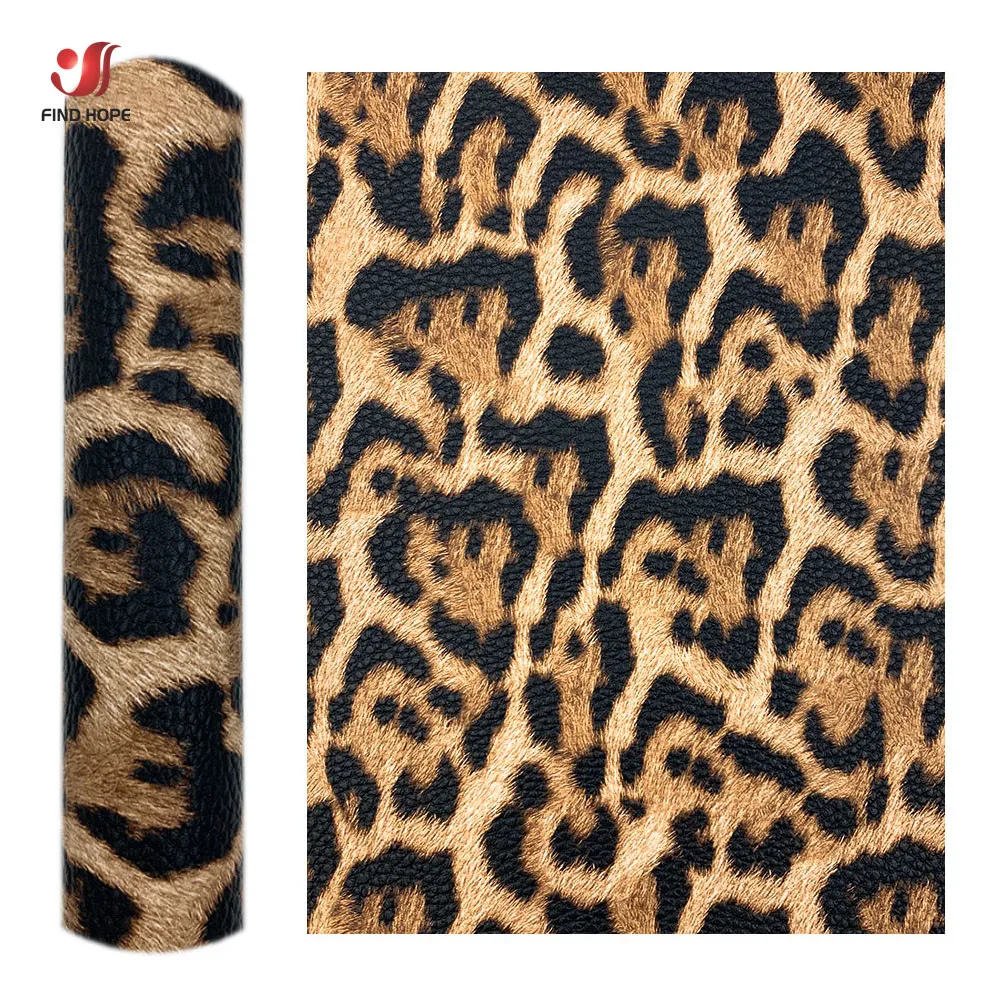 Leopard Print Faux Leather Fabric for DIY Crafts and Accessories