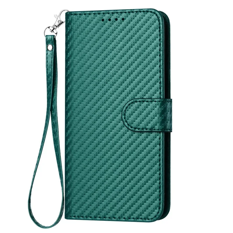 Premium Carbon Fiber Leather Magnetic Stand Wallet Case