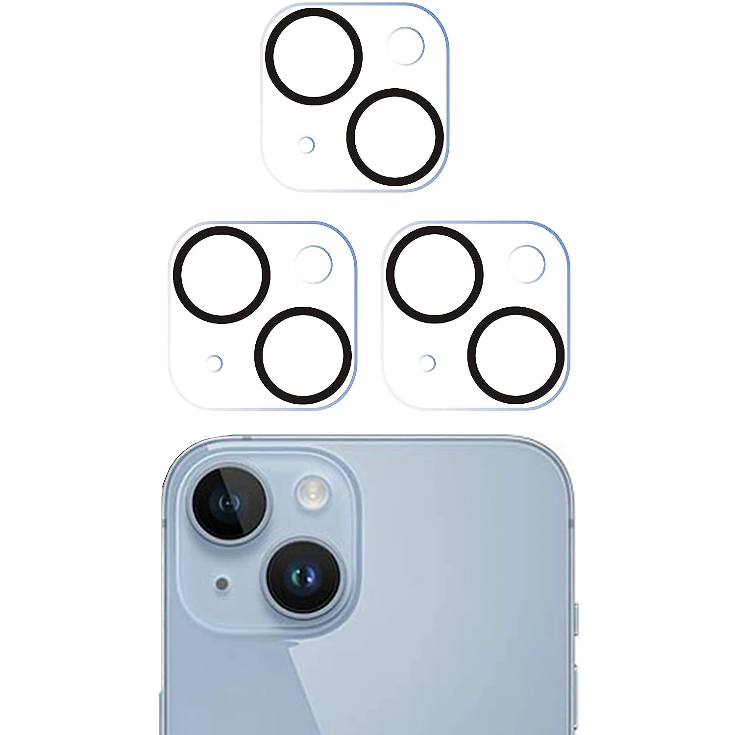 3PCS Obiettivo Della Fotocamera Della Copertura Della Protezione Per iPhone 15 Pro Max 14 Plus 13 Mini 12 11 15Pro 14Pro 15Plus Protezione Del Telefono Pellicola Protettiva