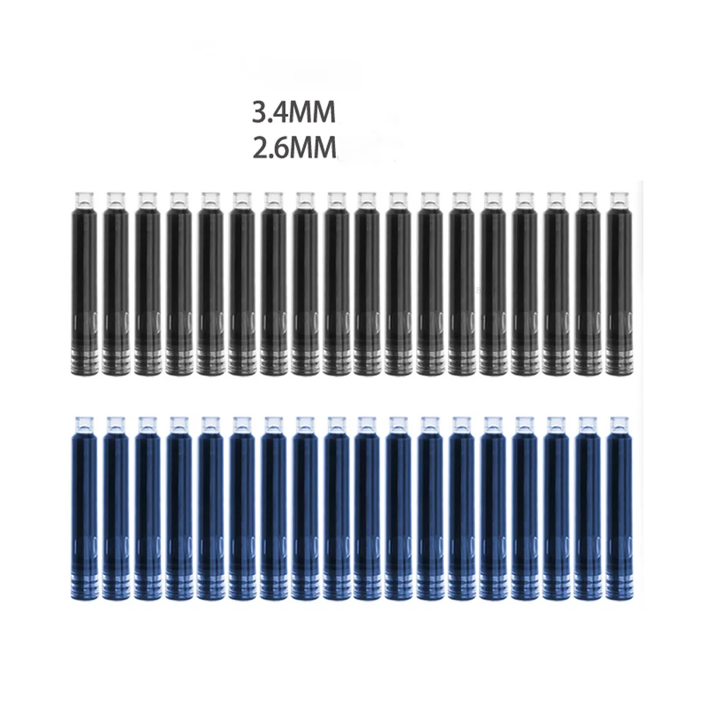 51pcs Fountain Pen ink refills diameter 2.6mm 3.4mm standards international Stationery Office supplies INK PEN 2