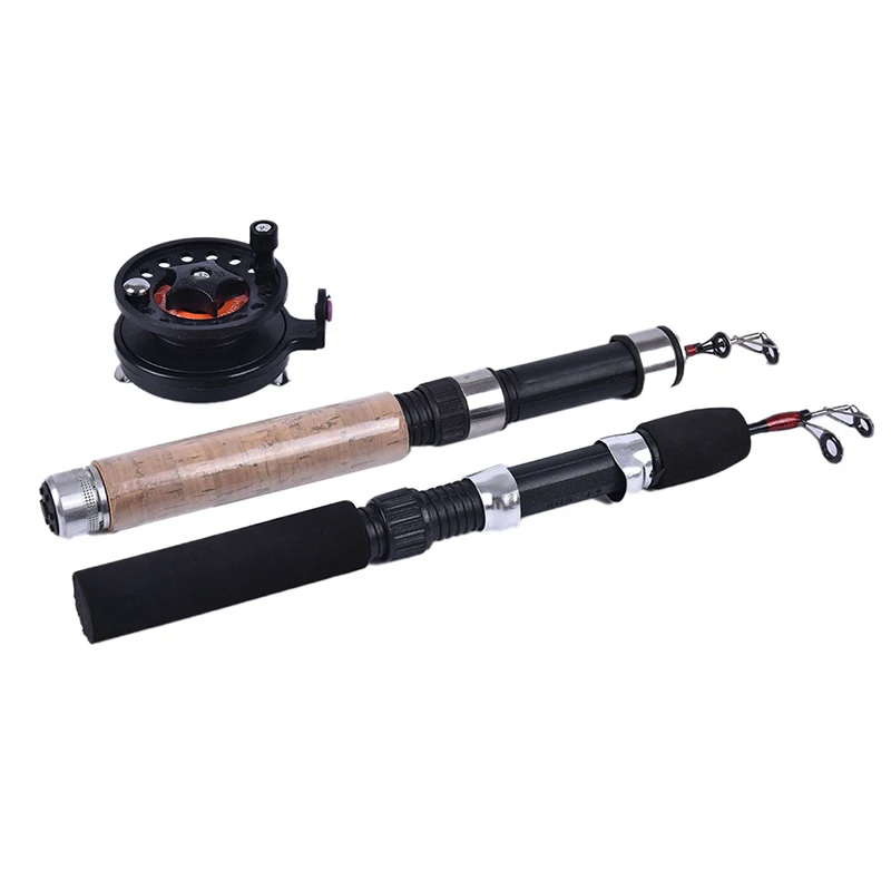Ice Winter Fishing Rod Reel Kit Mini Telescopic Portable Rod for Ice Fishing