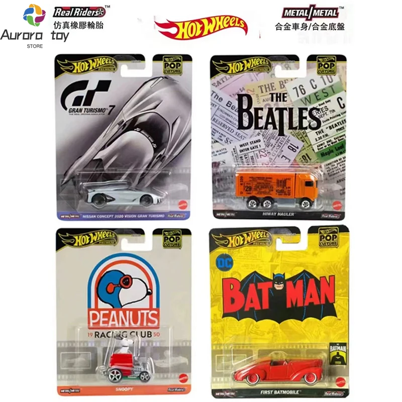 2024 Hot Wheels Car Pop Culture Hdx86-b Series Car Model Alloy Hot Aston Martinthe Beatles Lotus Birthday Gift For Kids Car Toys