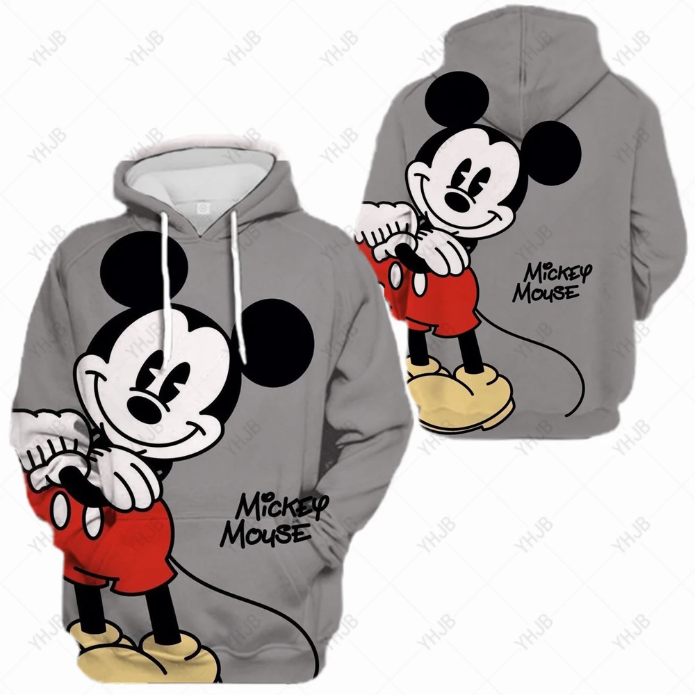 

Spring and Autumn Women Disney Mickey Mouse Print Hoodie Fashion Loose Streetwear 2024 Funny Cartoon Street Hip Hop Sweatshirt