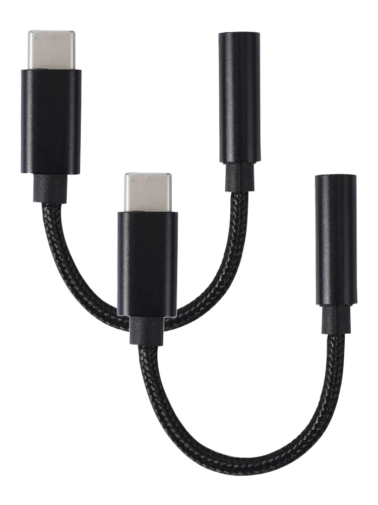 플러그 앤 플레이 알루미늄 합금 C타입 3.5mm 잭, 유연한 스마트폰, 빠른 충전 USB 어댑터, 휴대용 홈 오피스, 2 개