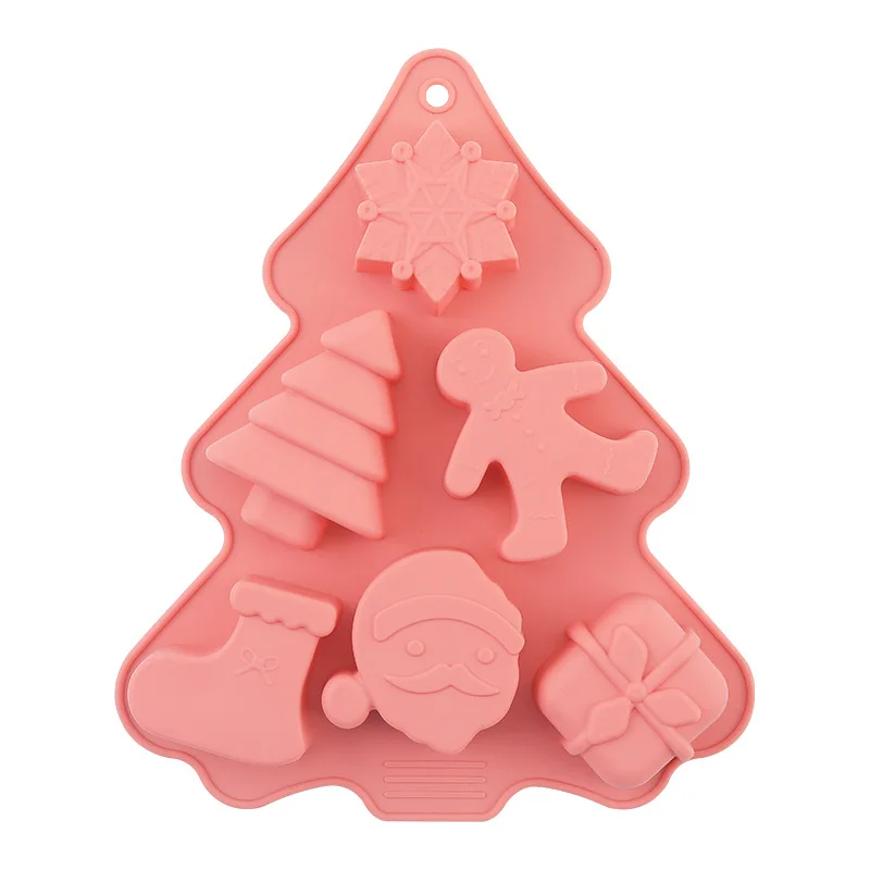 2 Pieces 3d Snowflake Fondant Mold Christmas Snowflake Silicone Cake Candy  Mold For Cake Cupcake Polymer Clay Crafting Project (pink)