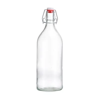 Glass Swing Top Storage Bottle High Flint Various Size Round Glass Bottles  for Sparkling Water MOQ2000 Cheap Custom Print Logo 1