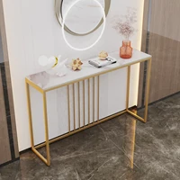 Table Console Extra Longue de 47.2 Pouces, Dessus Fritté, Pieds en Métal localité, Canapé pour Entrée de Couloir 2
