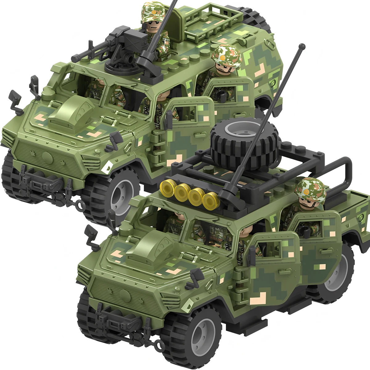 SWAT Armored Vehicle Building Block Set with Weapons and Soldier Figures