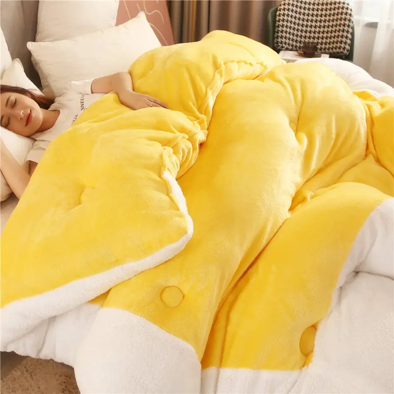 Double-sided milk velvet quilt 5kg winter thickened spring autumn comforter single double