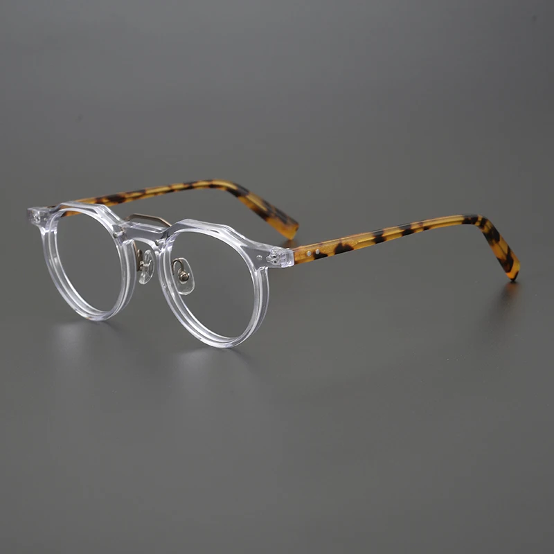 

Japanese Handmade Acetate Glasses Frame Brand Design Men Retro Round Prescription Eyeglasses Women Transparent Myopia Eyewear
