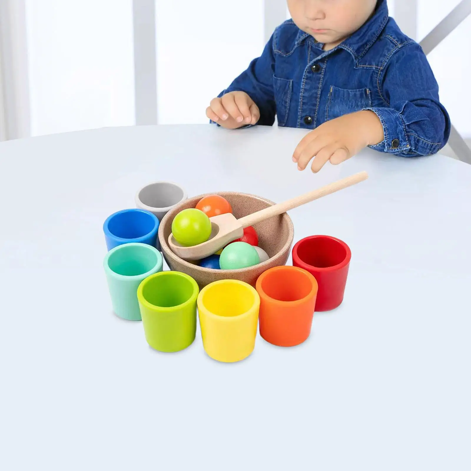 

Montessori Toys Set Color Sorting Toys Education Toy Matching Game Counting Toys for Study Classroom Presents Birthday Kids