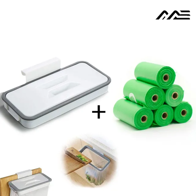 Kitchen Cabinet Door Trash Rack Hanging Storage Rack Trash Bag Hanger Kitchen Trash Can Plastic Bag Holder Storage Bag kitchen suit