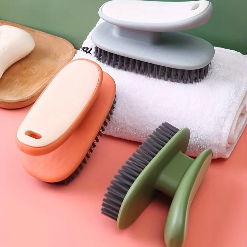 2pc Cleaning Brush Soft Bristled Shoe Brush Long Handle Brush Clothes Brush Shoe Clothing Board Brush Household Cleaning Tool 2