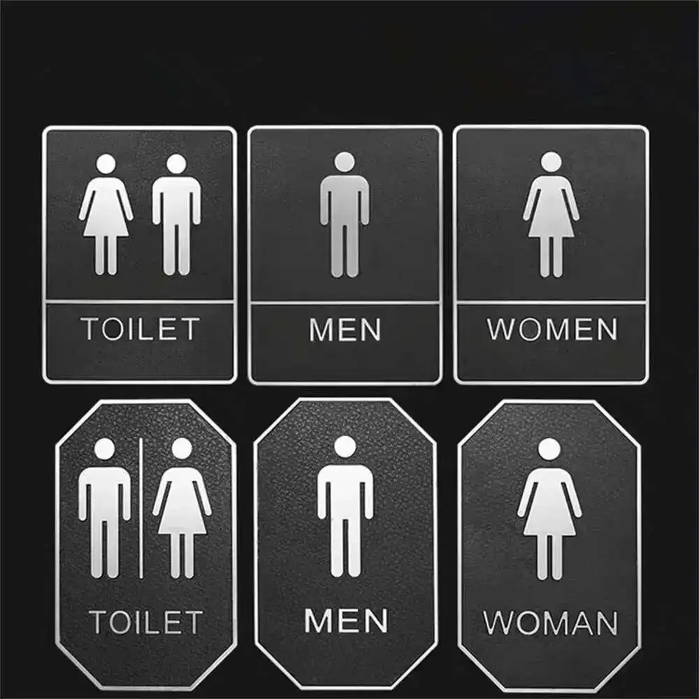 Toilet Doorplate Signs Creative Toilet Wall Sign Decor Door Signage Icon Door Wc Sign Plate