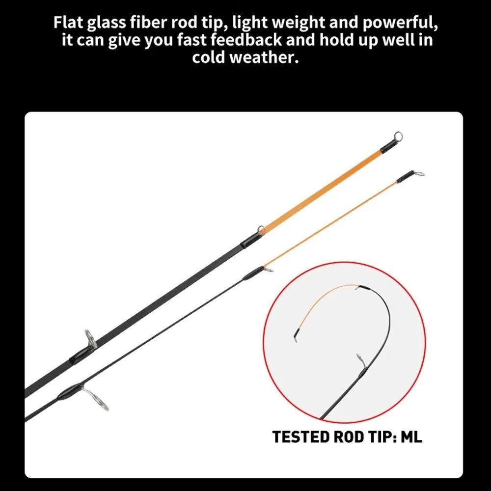 2 Section Winter Ice Fishing Rod 52cm Length Ultralight Design Spinning Rod Spinning Type Ice Fishing Tackle Winter Fishing