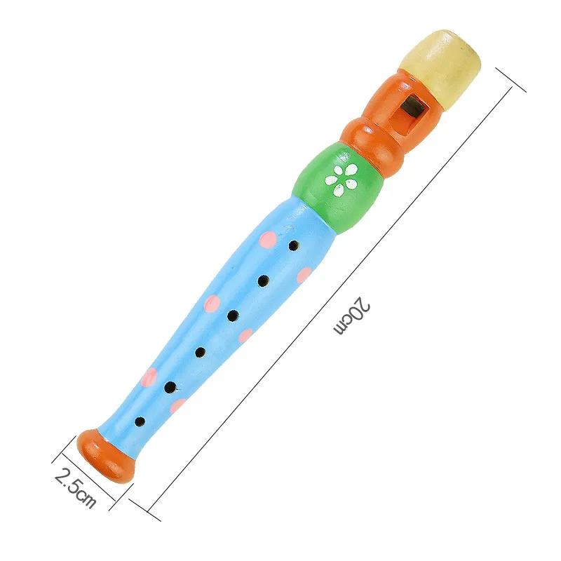 20cm 다채로운 나무 트럼펫 버그 후터 나팔 장난감, 어린이를 위한 악기 학습 교육 완구, 어린이 음악