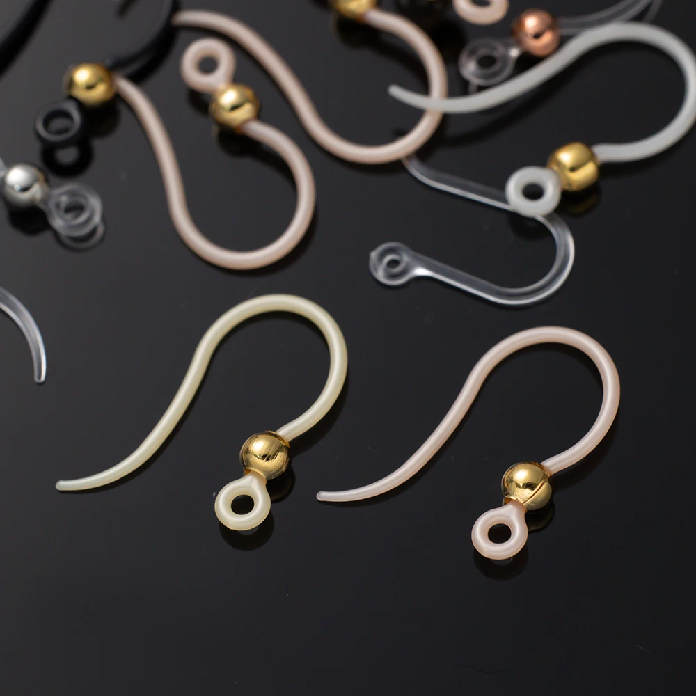 20 teile/los hypo allergene transparente Harz Ohrringe Ohr draht für DIY Ohr haken Schmuck machen hand gefertigte Lieferungen Zubehör Charme – Detail 2