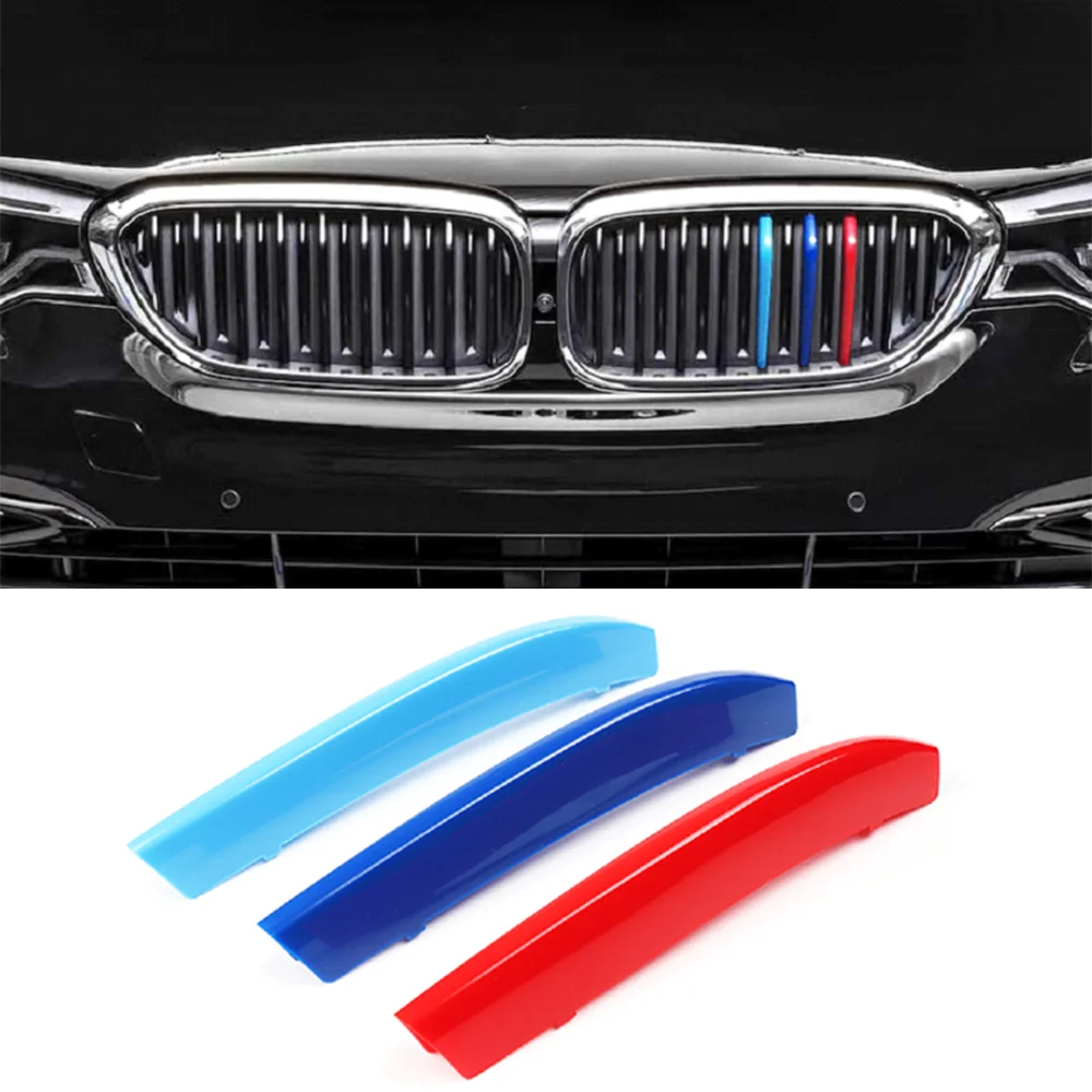 

Car M Styling Front Grille Trim Bumper Cover Strip 3D Cover Stickers for BMW 5 Series G30 2018-2019 Auto Accessories
