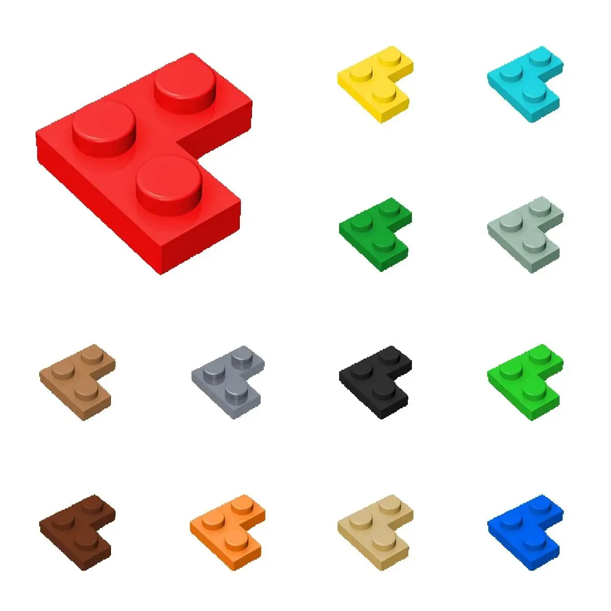 50개 2420 플레이트 2x2 코너 얇은 피규어 빌딩 블록 장난감 어린이용 호환 교..