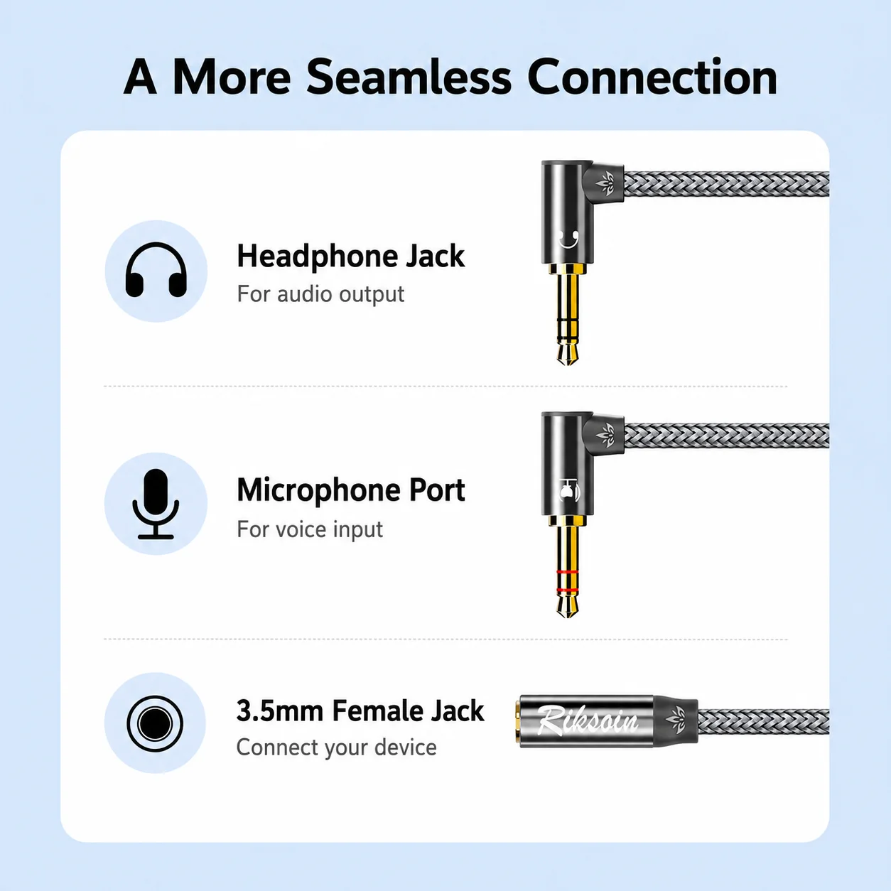 Dual Right Angle 3.5mm Audio Adapter – Stereo AUX Jack Extender for Headphones, Car, Speaker, and Phone