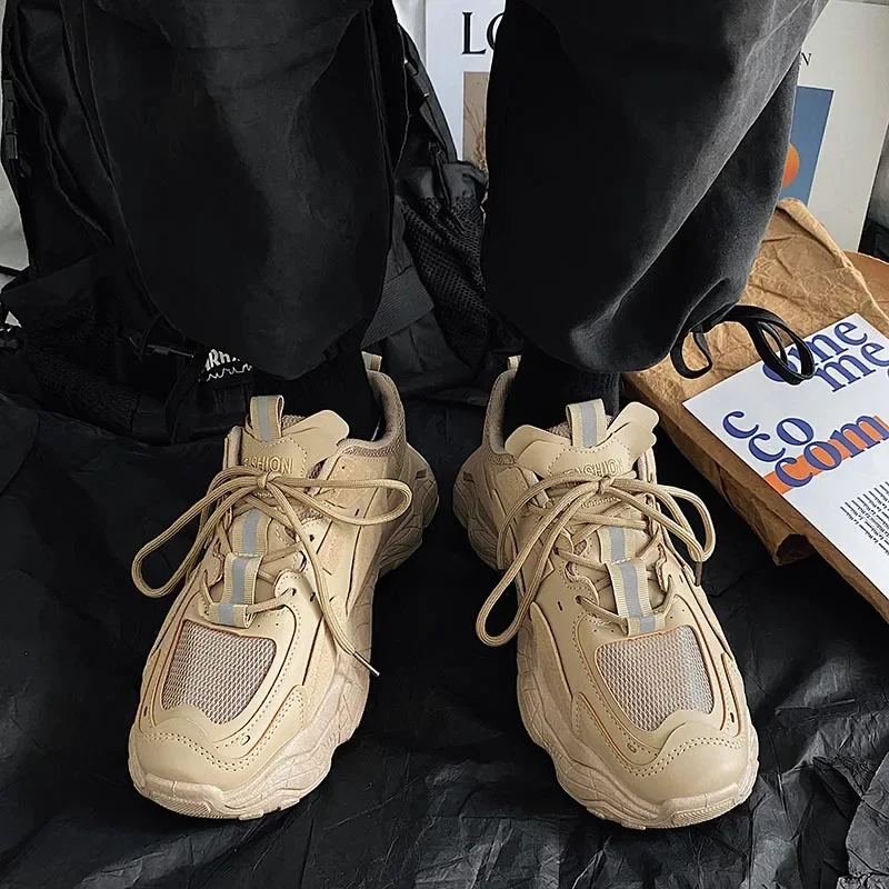 Sneakers For Men Fashion Lace up platform Dad Shoes White Breathable comfortable Male Sport Running Shoes zapatillas 2023