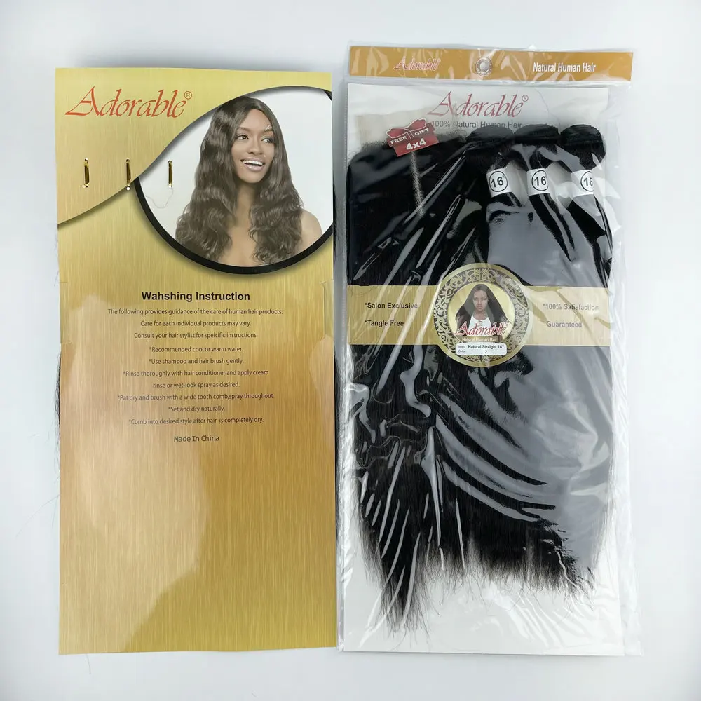 Adorable Animal Mix Synthetic Hair extensions Full Pack Solution Yaki Straight 3+1 With T Part Lace Closure ,