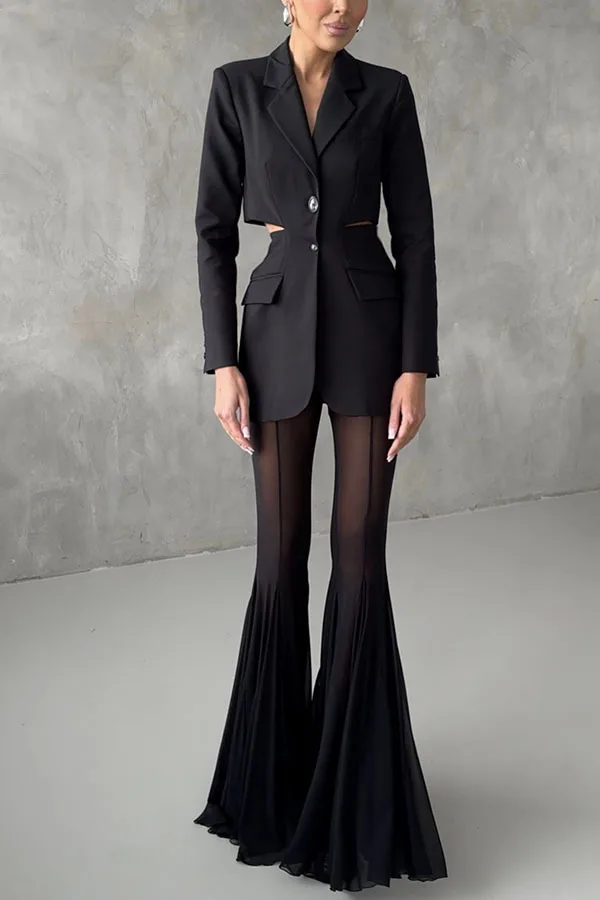Women Spring Summer New Elastic Slim Flared Pants Loose Fashion Holiday Trouser Solid Color Casual Full Length
