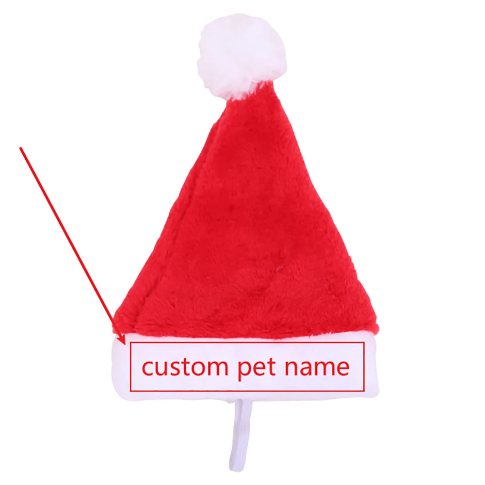 Christmas Xmas Hat for Pet, Short Plush Hat, Personalized Puppy Hat, New Year Party, Decor Gift