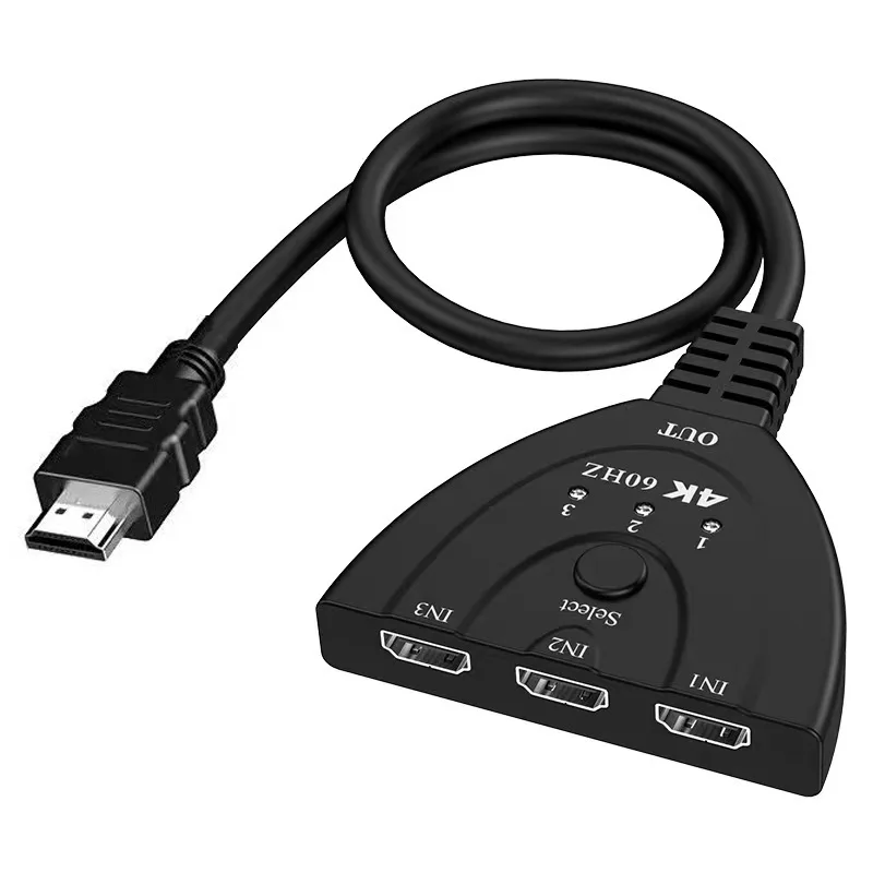 Ultra HD 3-Port HDMI Video Switcher Hub