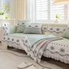 Small Fresh Summer Cool Sofa Cushion Summer Universal Ice Silk Jacquard 2023 New Lace Non-slip Leather Cushion Cover 1